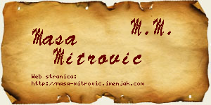 Maša Mitrović vizit kartica